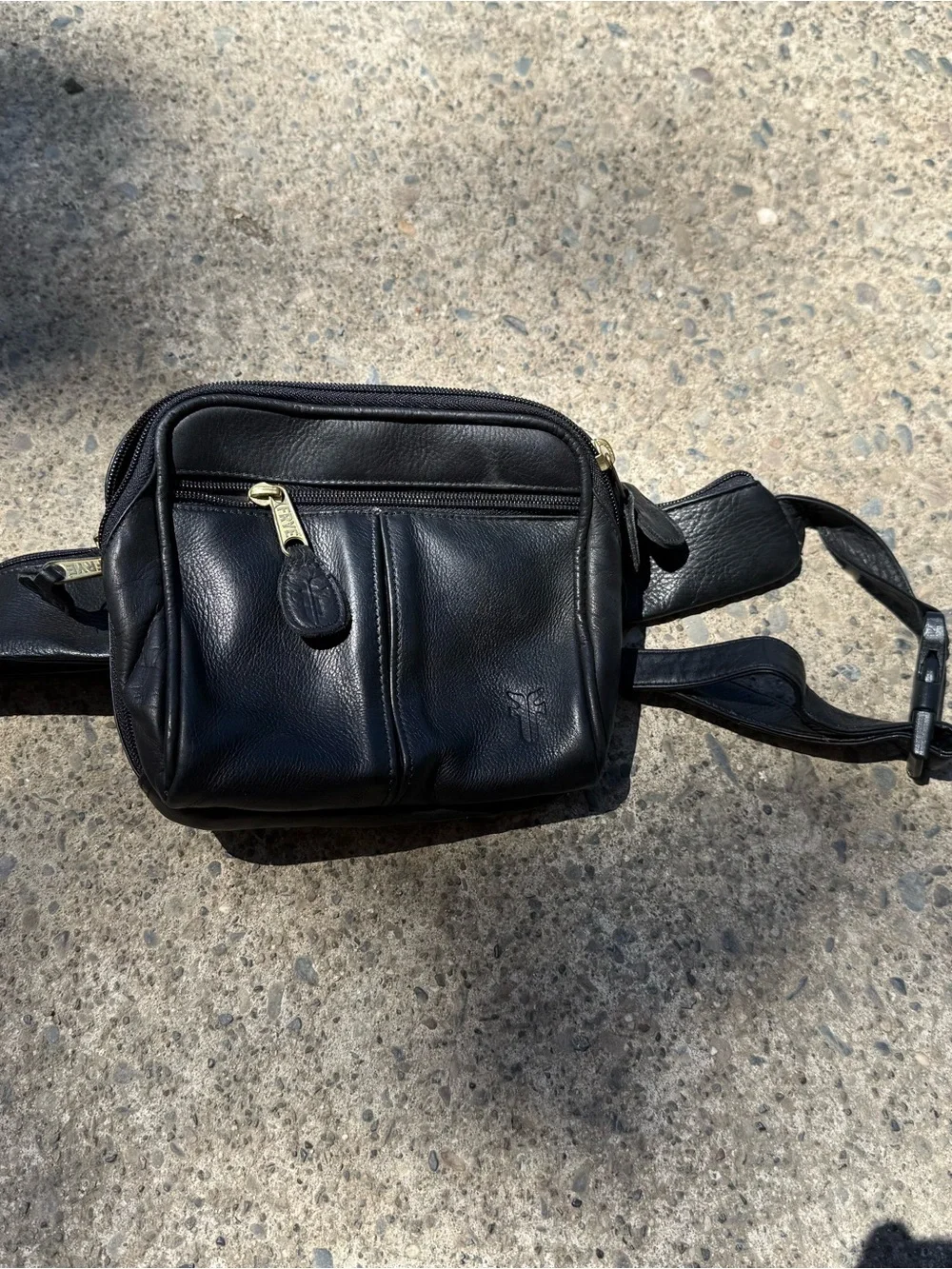 Frye Black Leather Cross Bag